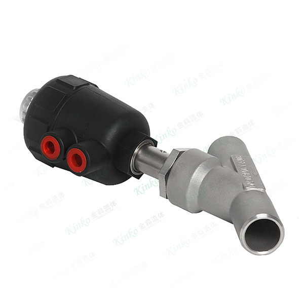 Pneumatic welding angle seat valve - large