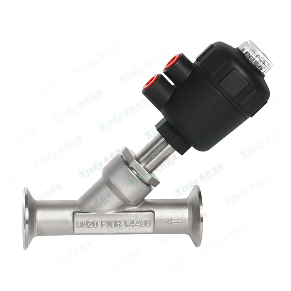 Quick-install pneumatic angle seat valve