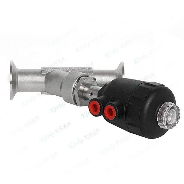 Quick-install pneumatic angle seat valve