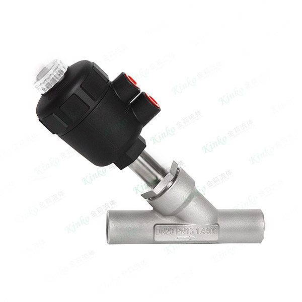 Pneumatic welding angle seat valve - large