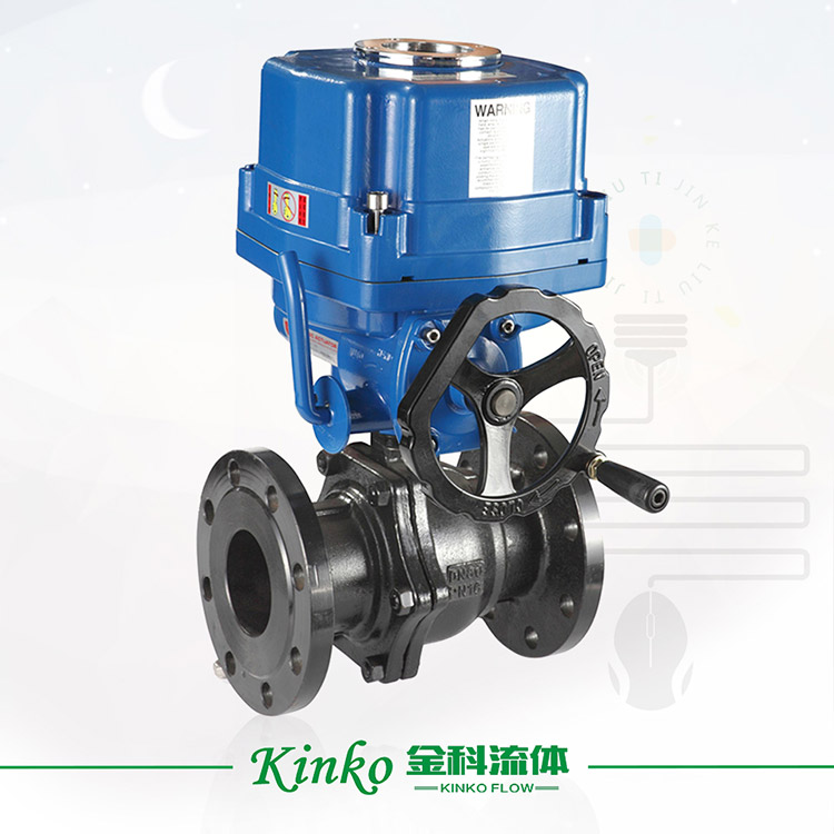 HQ Electric cast steel flanged ball valve