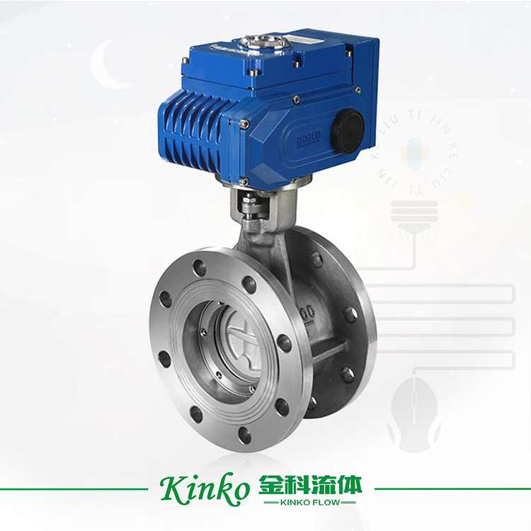 Electric stainless steel flanged butterfly valve