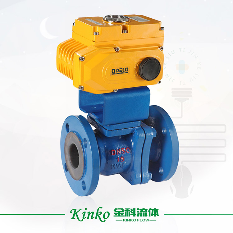 Electric fluoroplastic ball valve