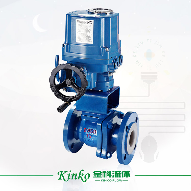 HQ Electric fluorine-lined ball valve