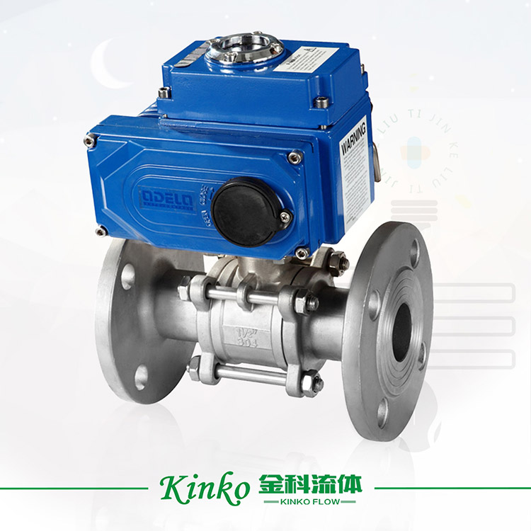 Electric 3-piece flanged ball valve