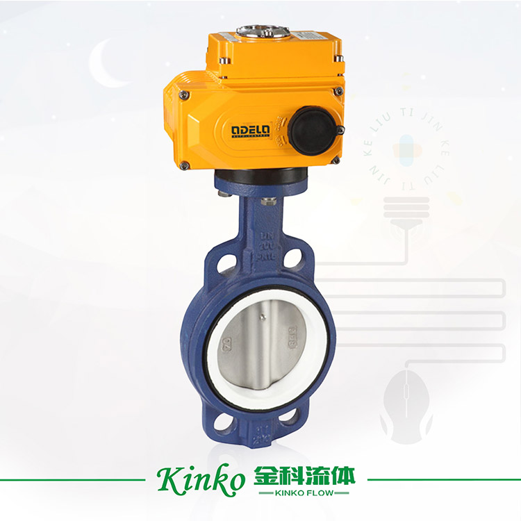 Electric Teflon stainless steel plate butterfly valve