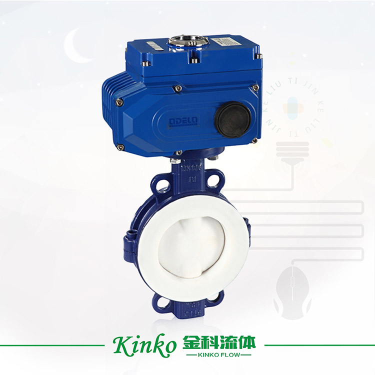 Electric fluoroplastic butterfly valve