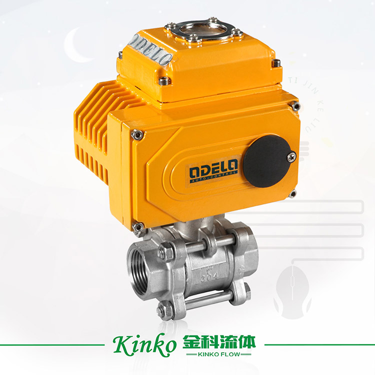 Electric 3-piece threaded ball valve