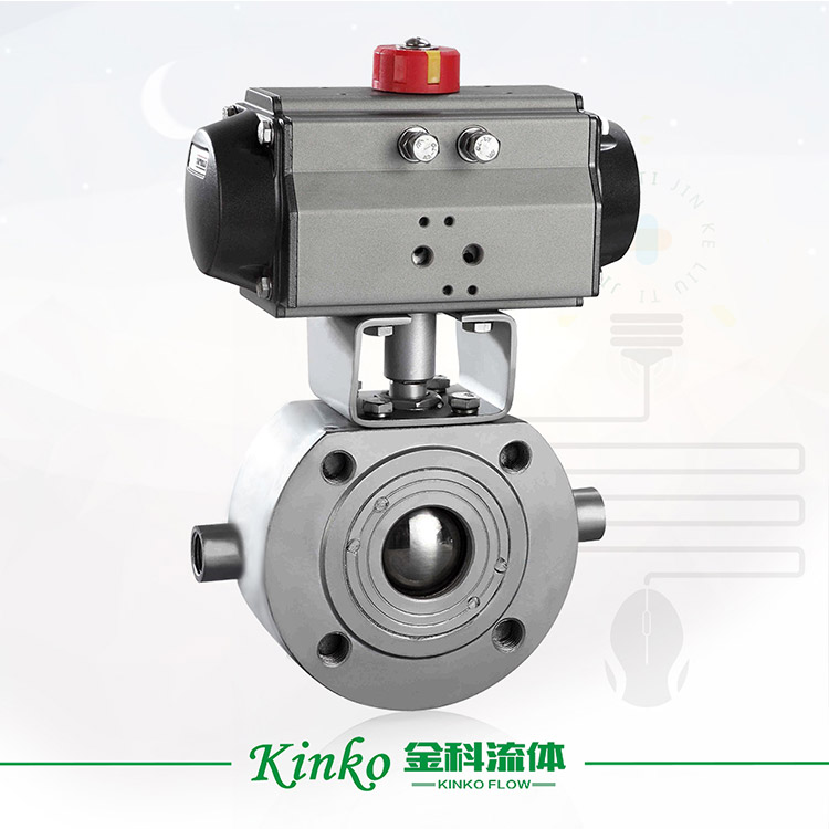Pneumatic insulated flanged ball valve
