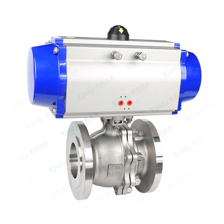 Single-acting pneumatic flanged ball valve