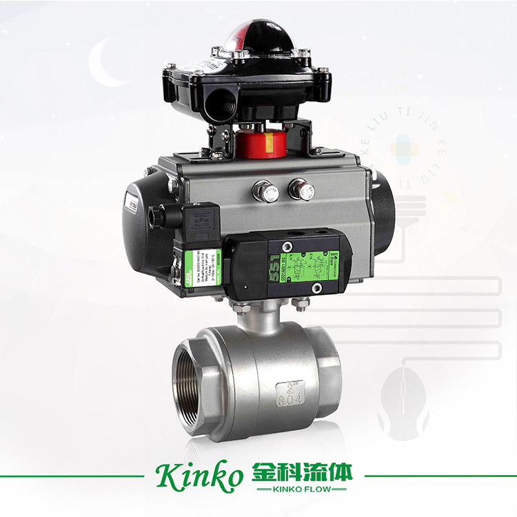 Pneumatic two-piece internal thread ball valve